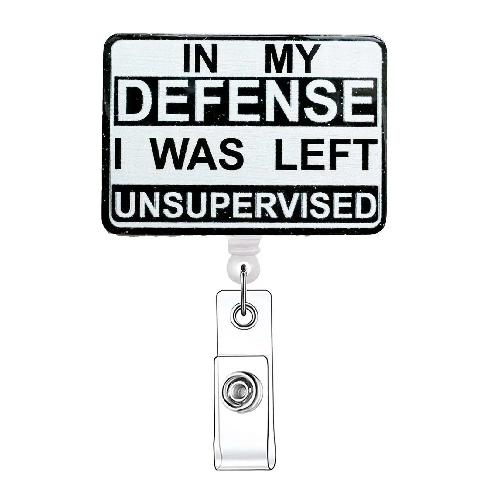 Slogan Graphic Badge Reel, Retractable Badge Reel with Clip, Identification Badge Holder for Nurses, Doctors, Students, Office Staff, School Supplies