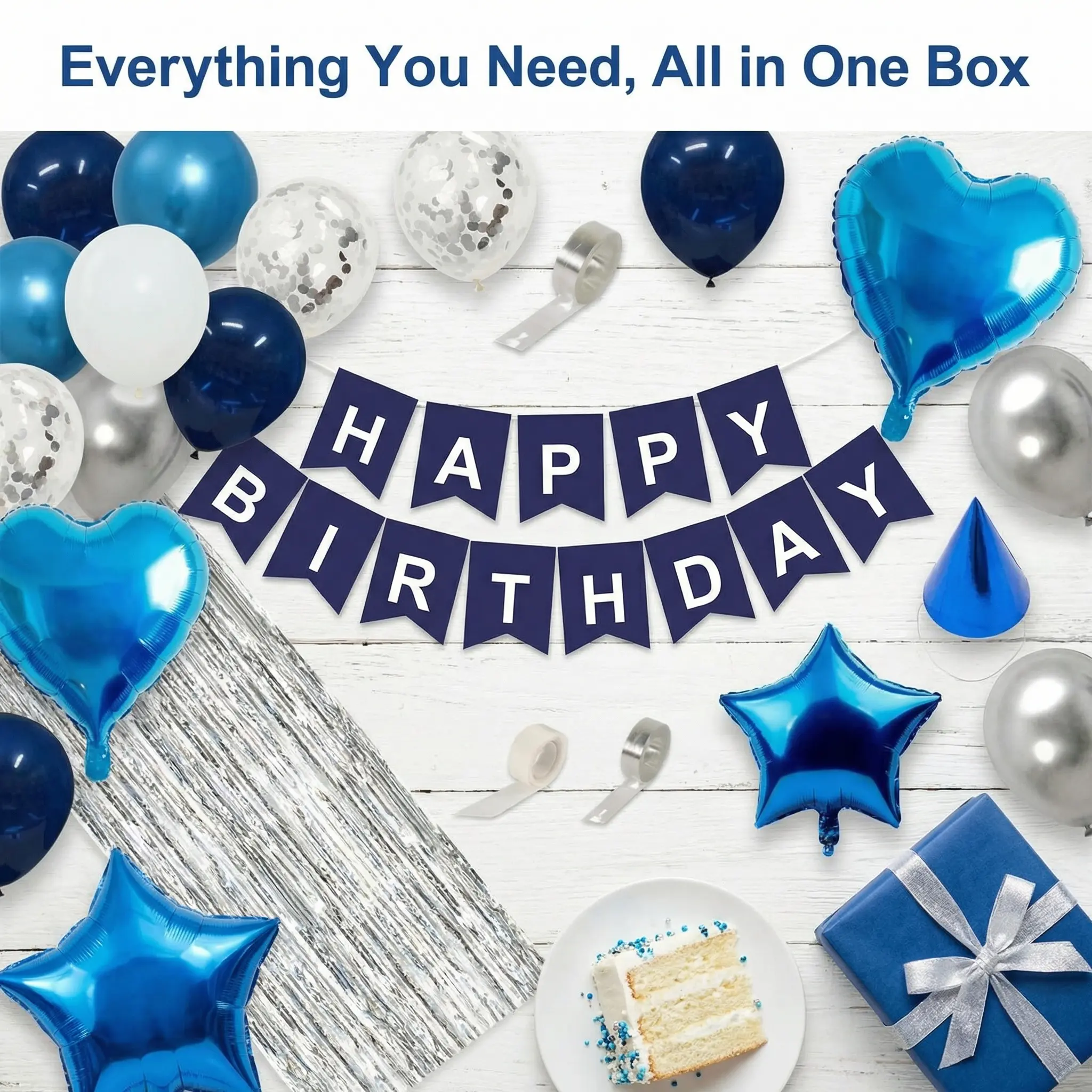 Happy Birthday Letter Balloon Set53pcs/set Metallic Latex Balloon,Balloon Set for Birthday PartyDecoration