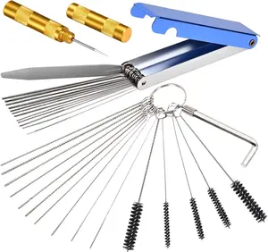 Carburetor Cleaning Kit – 29PCS Torch Tip & Small Engine Cleaner Set with Stainless Steel Wires, Needles & Nylon Brushes for Motorcycle, Lawn Mower, ATV & Chainsaw