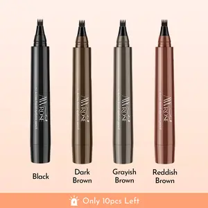 Buy 1 Get 1 FREE Eyebrow Pencil, 3D Waterproof Microblading Eyebrow Pen 4 Fork Tip Tattoo Pencil, Precise Natural Brow Magic Eye Brow Pencil with Hair Like Strokes, 4 Points Multi-Used Eye Brow Pen for Women