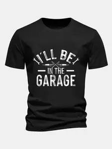 I'll Be In The Garage Graphic T-Shirt Funny Car Mechanic Humor Tee Handyman Tools Shirt Gift for Dad Husband
