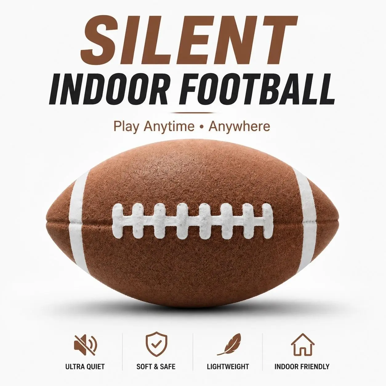 Quiet Indoor Foam Football, Rugby Ball, No Inflation Needed, Soft and Silent, Child Safety Impact-Resistant Sport Toy, Perfect Holiday Gift
