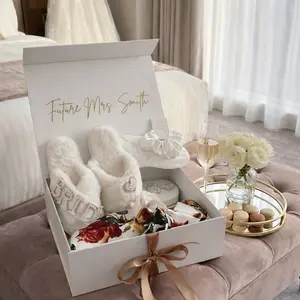 Taniri Bride Era Surprise Box, 7-Piece Bridal Gift Box, 3 Possible Variants, Includes Satin Robe, Pearl Slippers, Tumbler, Sleep Mask & Scrunchie Set