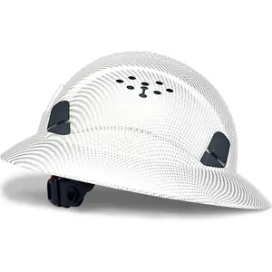 Full Brim Hard Hat, Vented Adjustable Lightweight Hardhat with Sunshade, 6-Point Suspension, Outdoor Work Cap for Men Women DIY Farm Warehouse