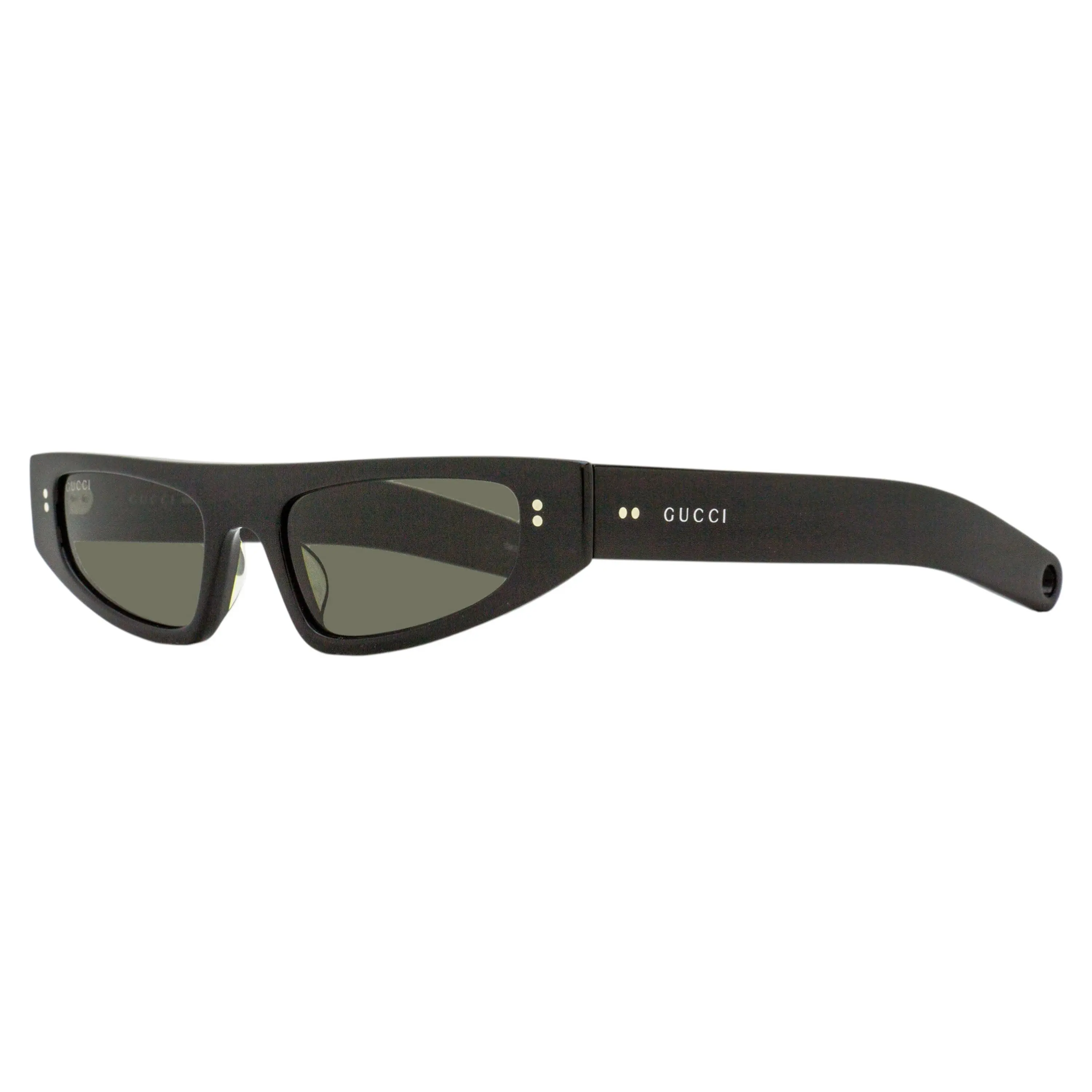 Gucci Women's Angular Cat-Eye Sunglasses GG1634S 003 - Black, 51mm, Thick Acetate Statement Frame Glasses, Rivet Detailing, UV Protection Lens, Statement Look, Thick Acetate Frame, Angular Lines, Bold Look, Thick Frame, Eyewear Fashion