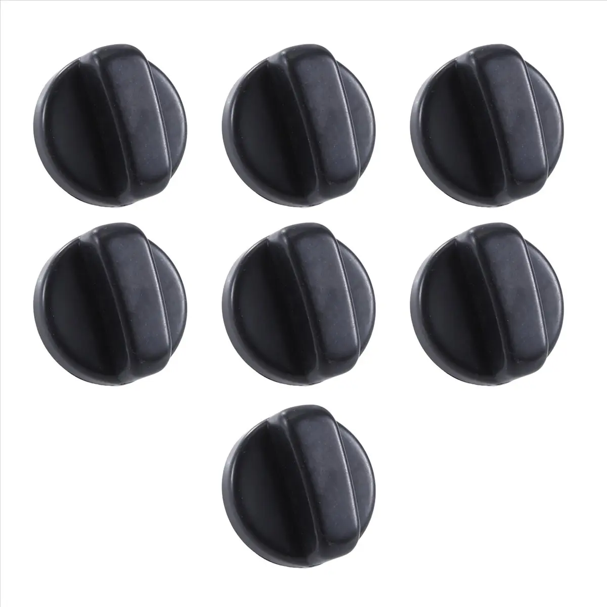 7-Piece Black Rotary Switch Knobs Car Body Repair Tool - 8mm Hole Replacement Parts for Kitchen Appliances, Ovens