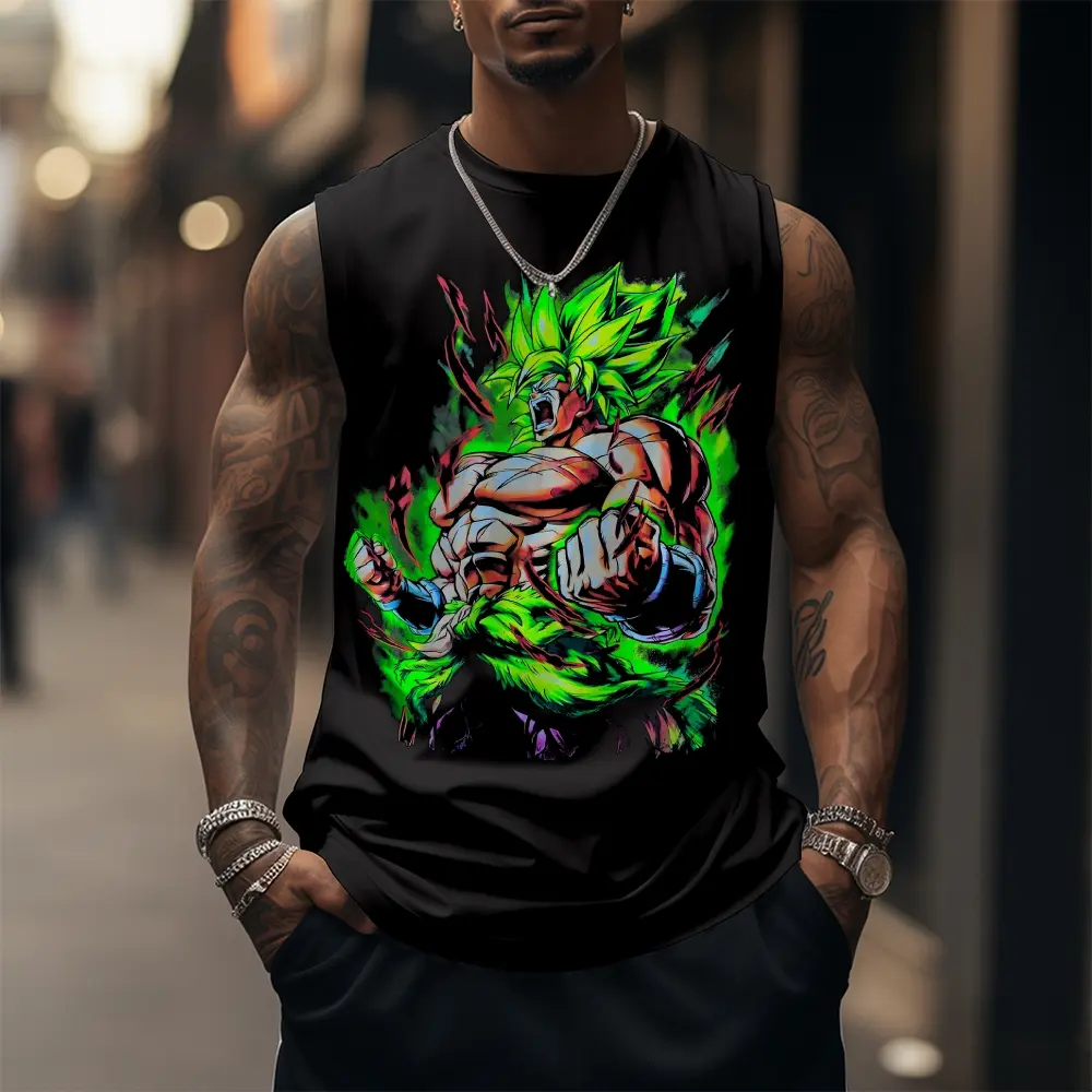 Dragon Ball DBZ Unisex Summer outfits men streetwear 80s 90s graphic tees cotton Anime tank tops men gifts Broly T-Shirts