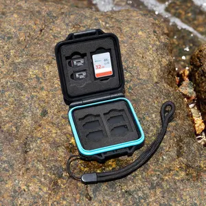 Micro SD Memory Card Storage Box Organiser, 1 Count Portable Lightweight Memory Card Case with Lanyard, Waterproof Protective Case For SD Card, Micro SD Card