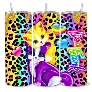 Lisa Frank  20 oz Tumbler - BPA Free, stainless steel, Leak proof, durable, with clear lid