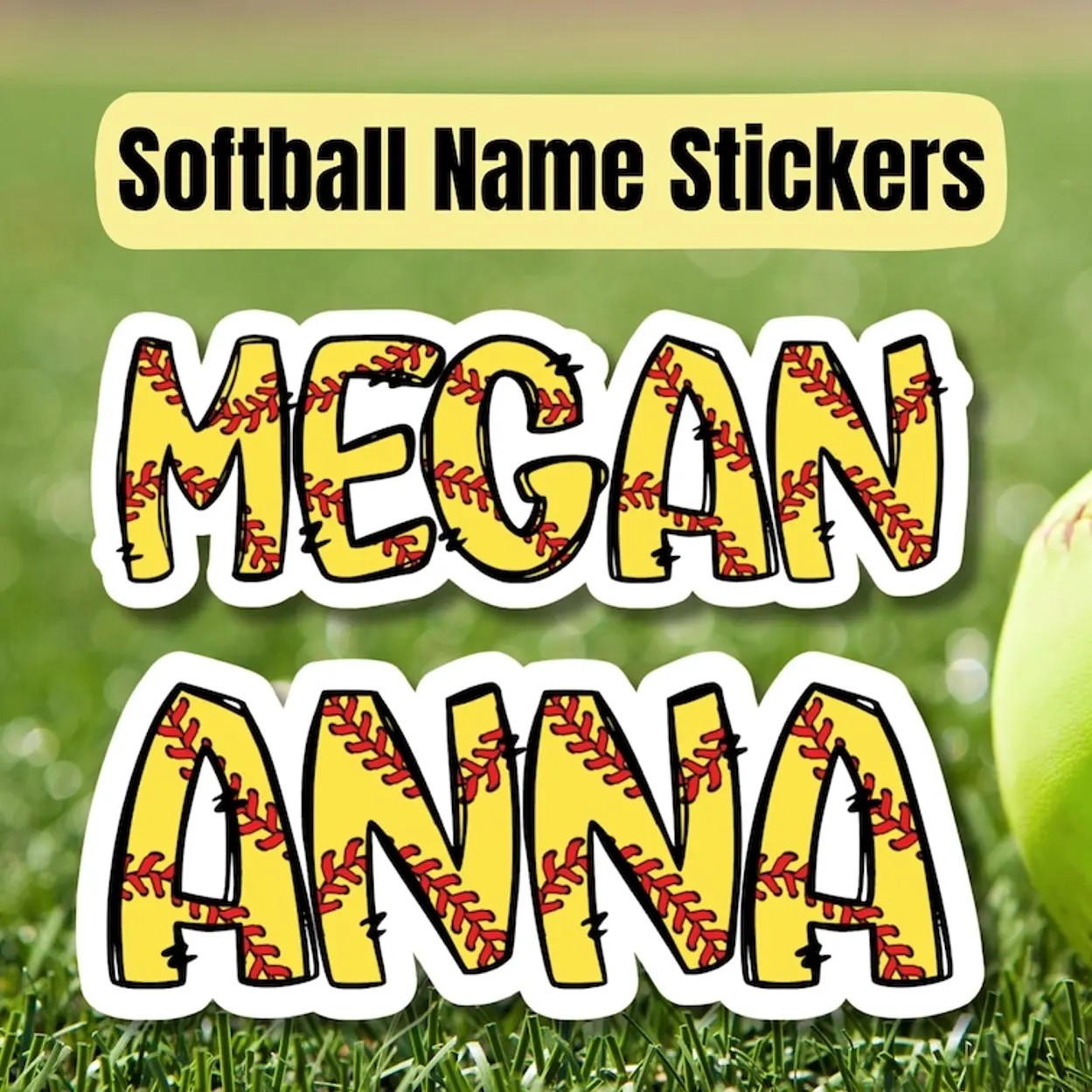 Personalized Softball Name Decal, Softball Helmet Sticker, Custom Softball Name Sticker, Gift for Softball Player O
