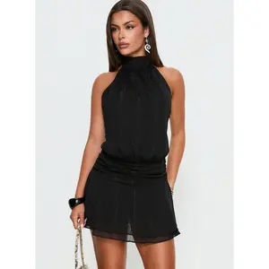 Maelis Backless Romper Black