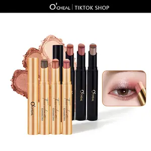 [4pcs Flash Sale]O'CHEAL 3-in-1 Brightening Eyeshadow Stick (40g) - All, Long Lasting, Paraben-Free, Waterproof, Sweatproof, 3-Tone Gradient, Metallic Shine, Day-Night Use Eye Makeup Cosmetics, Single Item