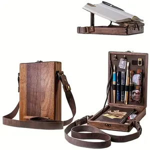 Wooden Writer Messenger Box, Wooden Box, Stationery Storage Box, Document Organizer, Home Organizer for Office & School, Office Accessories, Office Supplies