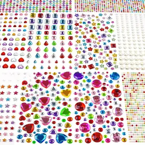 3000 PCS Gem Stickers - Self Adhesive Scrapbook Supplies | Rhinestones for Crafts Supplies,Small Earrings Face Nail Jewels for Kids - Face Gems Body Glitter Hair Jewelry for Women,Festival Essentials