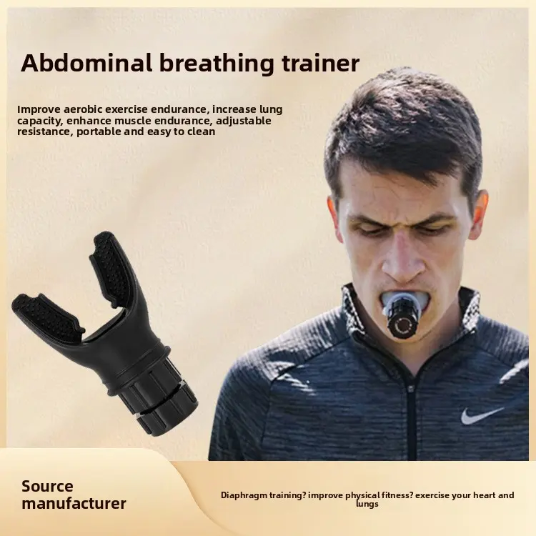 Portable Breathing Trainer for Lung Capacity, Abdominal Mouthpiece Type, Respiratory Trainer for COPD Function