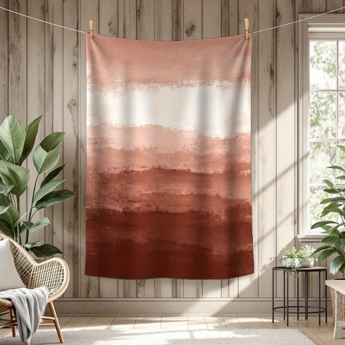 1 Piece Cozy Coral Gradient Blanket - Soft Acrylic, Lightweight and Warm, Perfect for Sofa or Bed, Ideal for Relaxing or Napping, Perfect Gift for Home Decor Enthusiasts, Cozy Bedding |   Gradient Design |   Soft texture, bed blanket