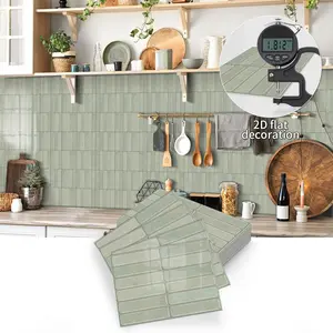 10 pieces self-adhesive peel and stick realistic tiles splashback, rectangular bathroom wall tiles, waterproof, oil-proof, suitable for kitchen, bathroom, wall tiles, 23 cm x 17 cm