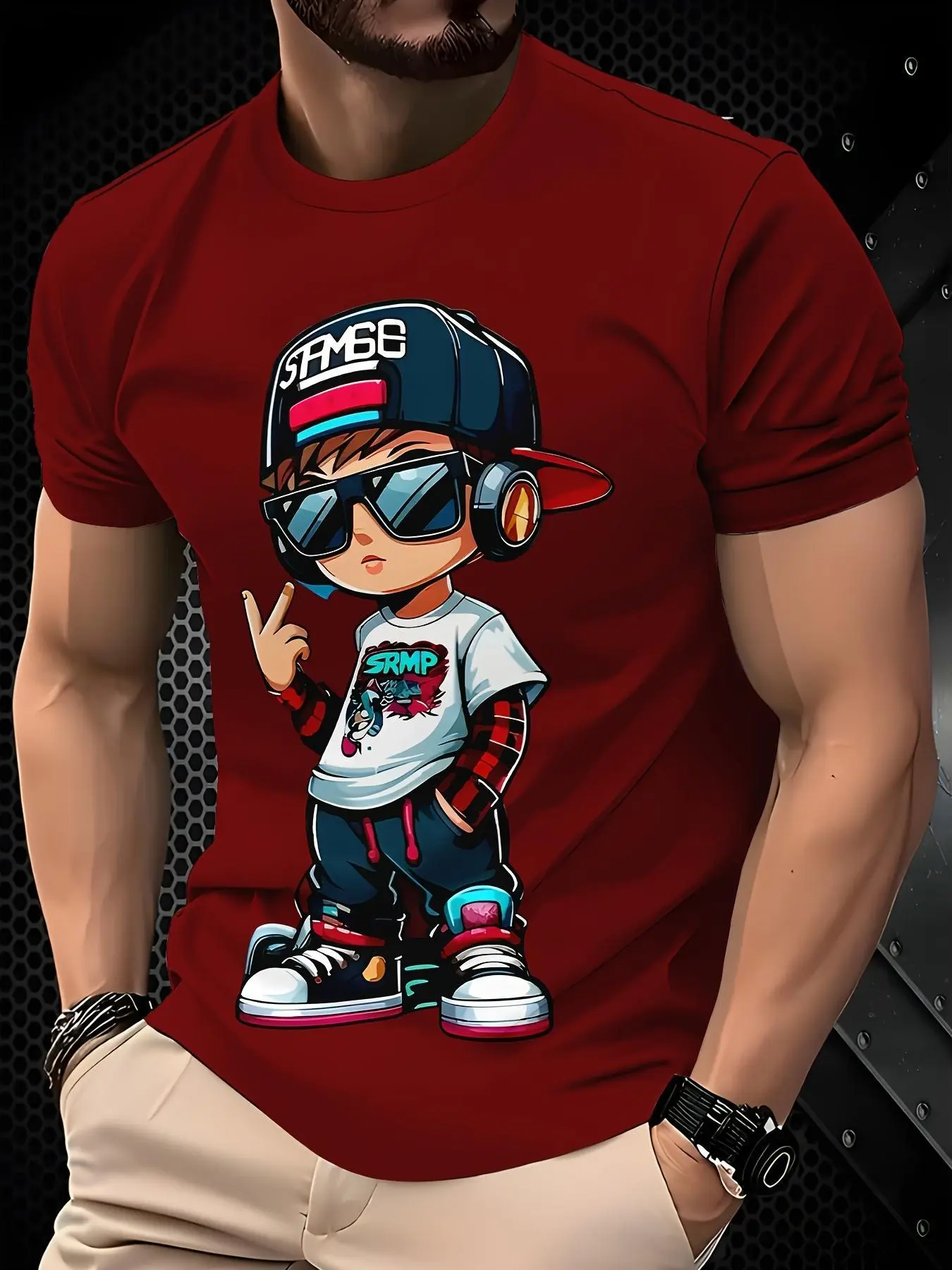 Men casual everyday t shirts;Summer outfit t shirt for jeans;Novelty T-Shirt 3D Digital Print Short Sleeve