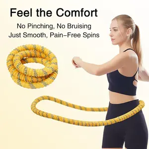 Weighted Hula Circle Hoop for Adult Weight Loss, Soft Silent Infinity Fitness Hoop, Home Gym Exercise Workout Equipment, Gentle Fat Burning and Waist Toning, Waist-Friendly Design, Foldable and Portable Hula Circle Hoops for Home office Travel