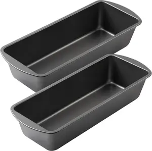 Bread Pan, 13" x 5" Long Loaf Pan, Nonstick Baking Pan, Rectangular Loaf Tin, Set of 2