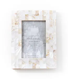 Chitra 4x6 Mother of Pearl Picture Frame - Hand Carved Fair Trade