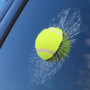 3D Prank Tennis Tricky Broken Glass Sticker Car Window Ball Hits Self Adhesive Funny Vehicle Exterior Decoration Car Stickers Car Decal
