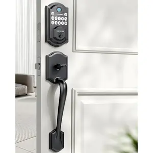 Front Door Lock Set Keyless Entry Door Lock Deadbolt with Handle Set - Fingerprint & Passcode, Smart Front Door Lock Set with Keypad, Smart Door Locks for Front Door, Easy Installation