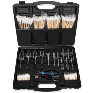 Professional Diesel Injector-Seat Cleaning Kit 8090S on Cylinder Heads, Including Helix Brushes, Two-Stage Brushes, Bore Brushes and Swabs (Stainless Steel, 17-Pack)