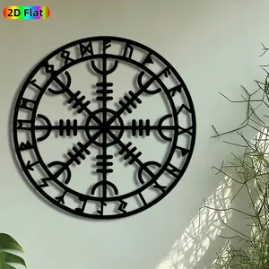 1pc Vegvisir Viking Compass Metal Wall Art, Norse Rune Statue Mural, Intricate Craftsmanship, Metalwork, Perfect for Norse Pagan Celebrations, Housewarming Decor, Modern Home Decoration, Living Room Man Cave Studio Decor, Gift for Viking Enthusiasts