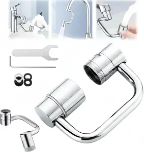1440° Rotatable Faucet Aerator Extension - Easily achieve full control, 2 modes to prevent splashing, suitable for kitchen and bathroom sinks - dishwashing, handwashing, face washing, hair washing, multi-functional universal faucet nozzle  (1 pc)