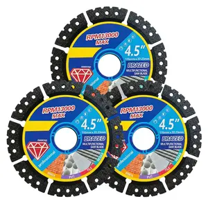 3-Piece Multi-Purpose Diamond Cutting Wheel Saw Blades, Replacement Blades, 4.5 Inch, Heavy-Duty, for Tile, Marble, Concrete and PVC Pipes