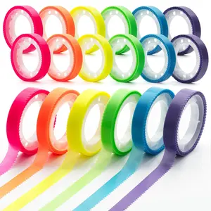 Highlighter 12 Rolls 0.31 x 16.5 ft Bible Strips Colorful Transparent Removable for Books Highlighting Bible Tape