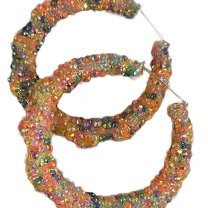 Beaded Hoops - Multicolor Beaded Hoop Earrings for Women with Vibrant Colors and Durable Design