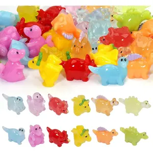 Mini  Dinosaur Figures to , 36 count  Plastic Dinosaurs Small Little   Figurines Miniature Festival Rave Trinkets Bulk Glow in the Dark for  Fairy Garden Aquarium Decor
