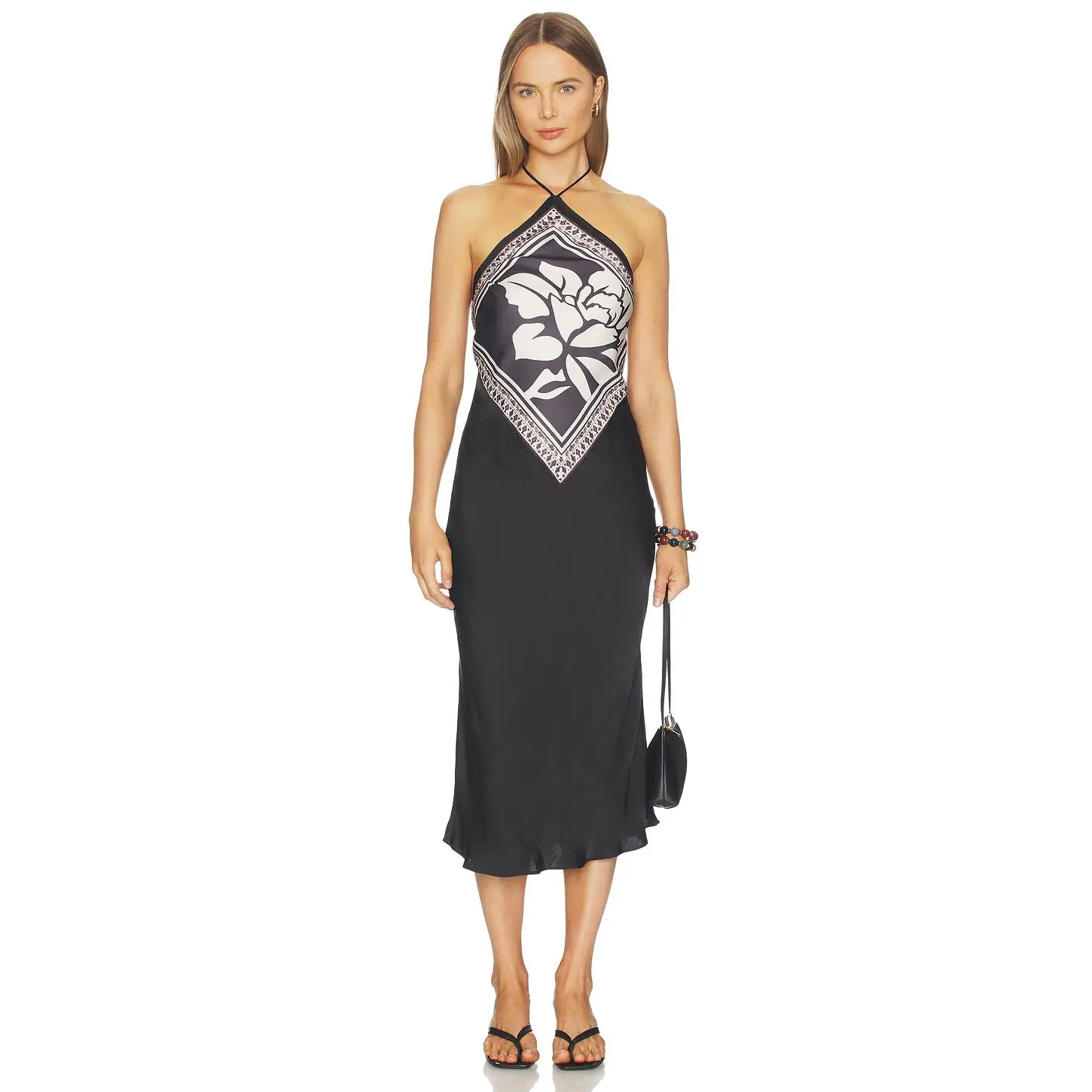 Free People Citrine Midi Dress in Raven Combo