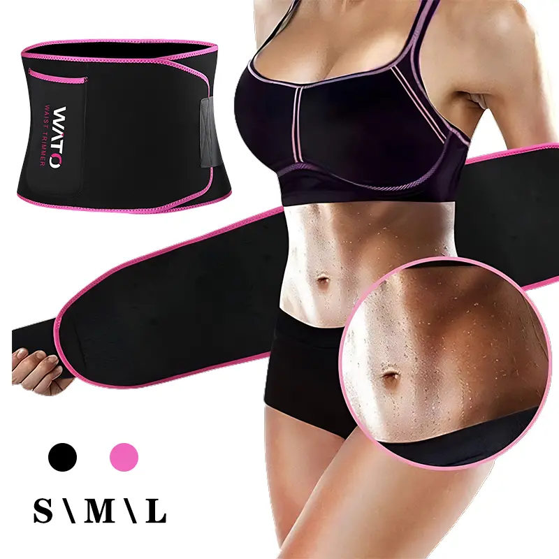 Trainer for Women and Men-Sports Waist Belt for High Intensity Training and GymWorkouts,3 Adjustable Sizes -Black/Pink