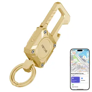 Miroddi Smart Tracker Keychain for Men & Women, Rechargeable Steel Car Key Fob with Bottle Opener, Waterproof GPS Anti-lost, Works with Find My(iOS Only), Heavy Duty Car Key Chains, Gift for Boys & Girls, Black