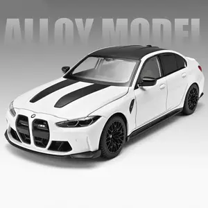 1:24 BMW M3 G80 Coupe Alloy Sports Car Model Diecasts Metal Racing Car Vehicles Model High Simulation Sound and Light Kids Gifts