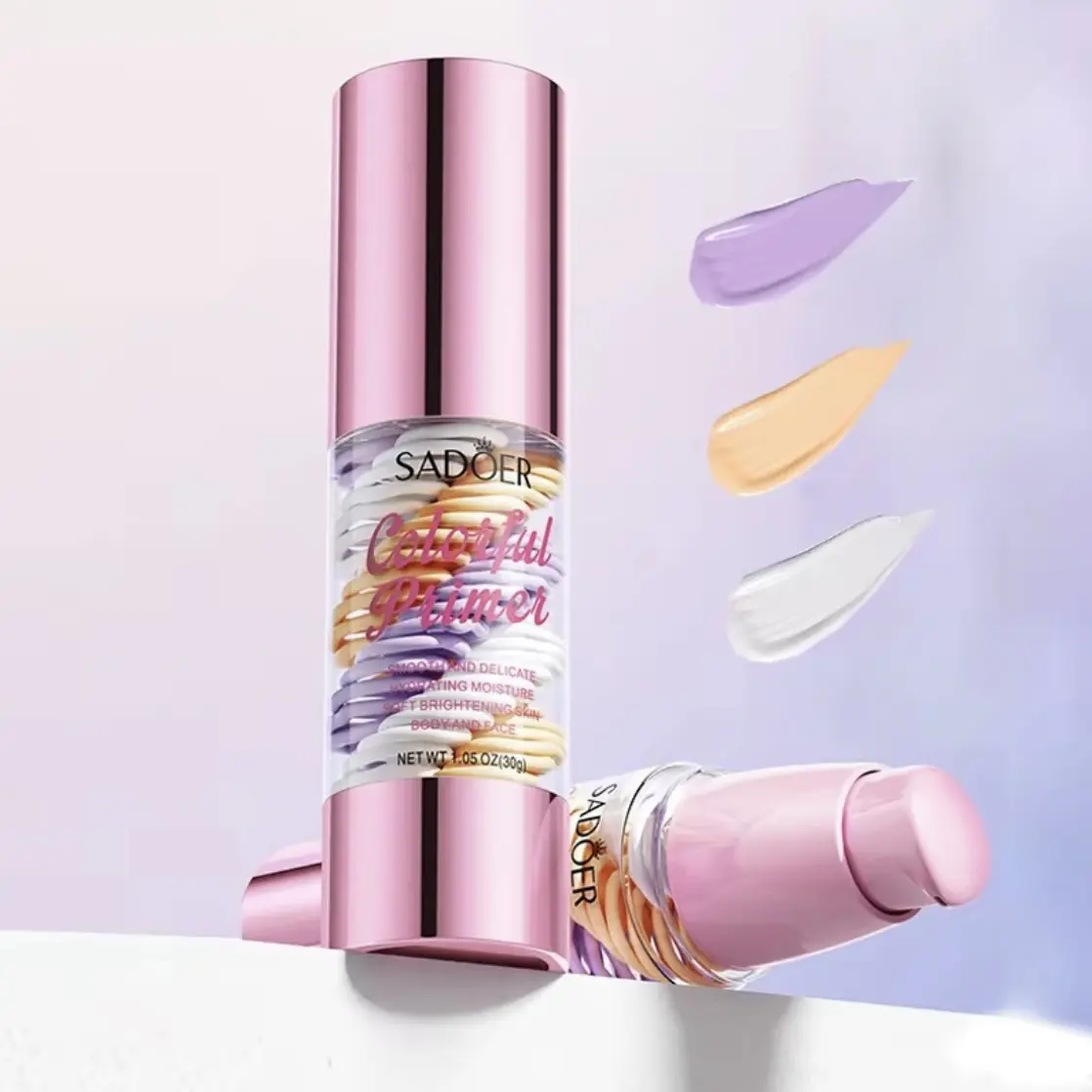 3 In 1 Face Primer, Transparent makeup base, hydrating and smoothing, evens skin tone, blurring effect, sheer natural finish