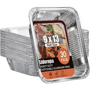 9x13 Aluminum Pans (30 Pack) – Disposable Half Size Aluminum Foil Pans for Cooking, Baking, Meal Prep, Parties & Food Storage
