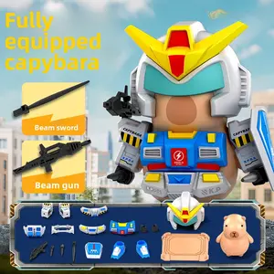 Cross-Border Capybara Gundam Mecha Magnetic Transformation Robot Capybara Figurine Desktop Ornament Small Toy