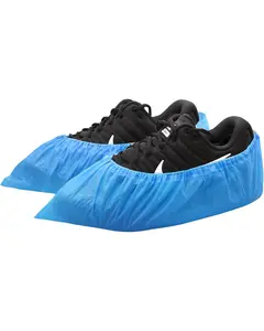 Shoe Covers Disposable Non-slip for Indoors -100 Pieces (50 Pairs) Waterproof Premium CPE Booties Shoes Protectors Coverings, fits up to size 11 US Men and 13 US Women, Blue, Large
