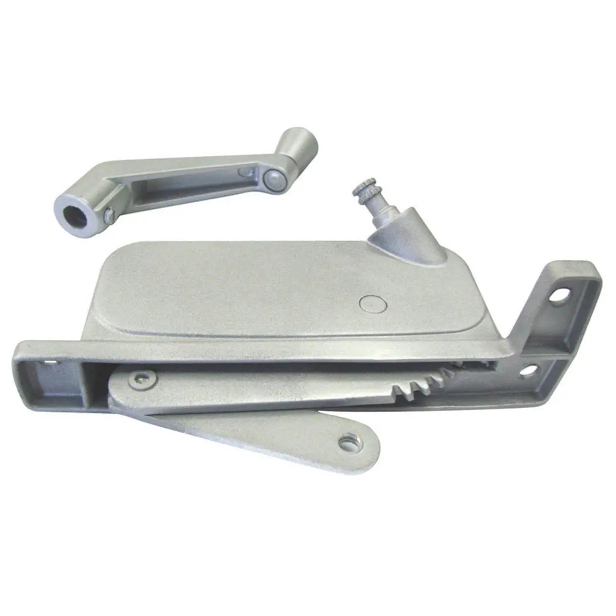 212 MAIN Awning Window Operator, Right-Hand Silver Aluminum Crank with Smooth Gear Mechanism for Security Windows, 2.31-in Arm, 1.5-in Width