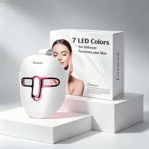 EVFOFO  Red light therapy mask,  7-color LED photorejuvenation mask, daily care photorejuvenation, wireless charging, ideal gift for women, autumn and winter skin care facial care gift