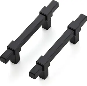 30-Pack of Black Cabinet Handles with a 3" hole center. These matte black drawer pulls are ideal cabinet hardware for kitchens and other cabinetry.