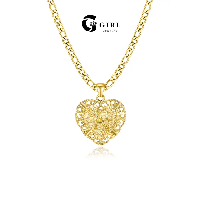 GGIRL Charming Cute Retro 18K Gold Plated Initial Letter Heart Pendant Necklace for Women&Men,Stylish Alhpbets A-Z Capital Monogram Necklace With Figaro Chain,Versatile Dainty Jewelry, Ideal Gift On Valentain's/Christmas Day For Her