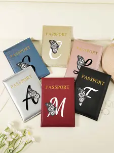 Letter Pattern Passport Holder, Lightweight and Portable Passport Case, Simple and Lightweight Passport Wallet, Portable ID Card and Card Holder Suitable for Travel Use, Travel Document Holder