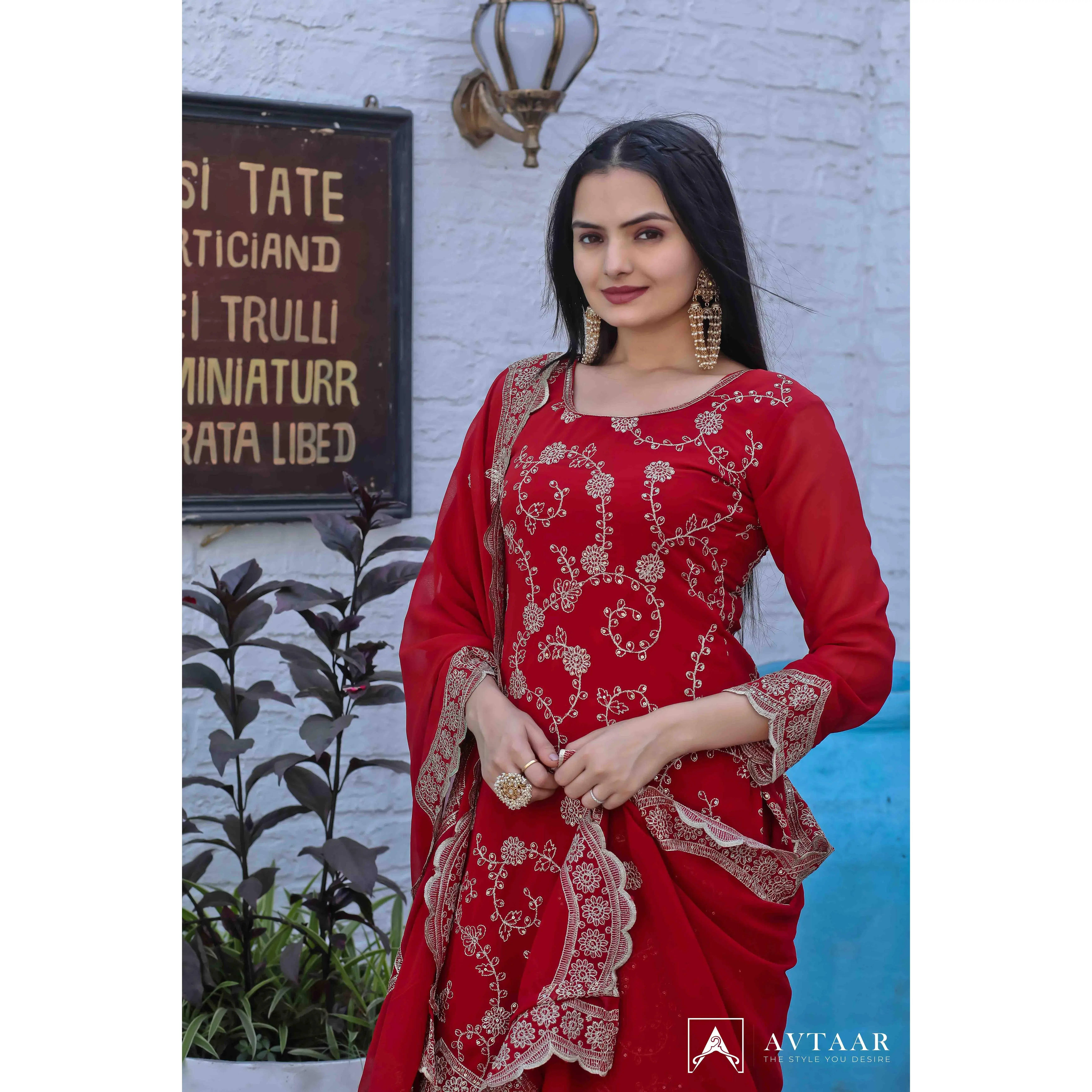 Mystical Maroon Palazzo Suits