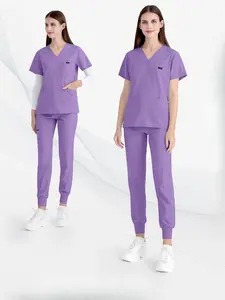 NEW Surgical Nurse Uniforms Nurse Essentials Medical Scrubs Set Beauty Salon Lab Workwear Clinical Scrub Top+ Pants Doctor Nursing Suit Woman