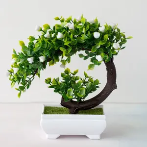 Artificial Plants Bonsai Simulated Tree Potted Plants Fake Flowers Table Potted Ornaments Does not apply